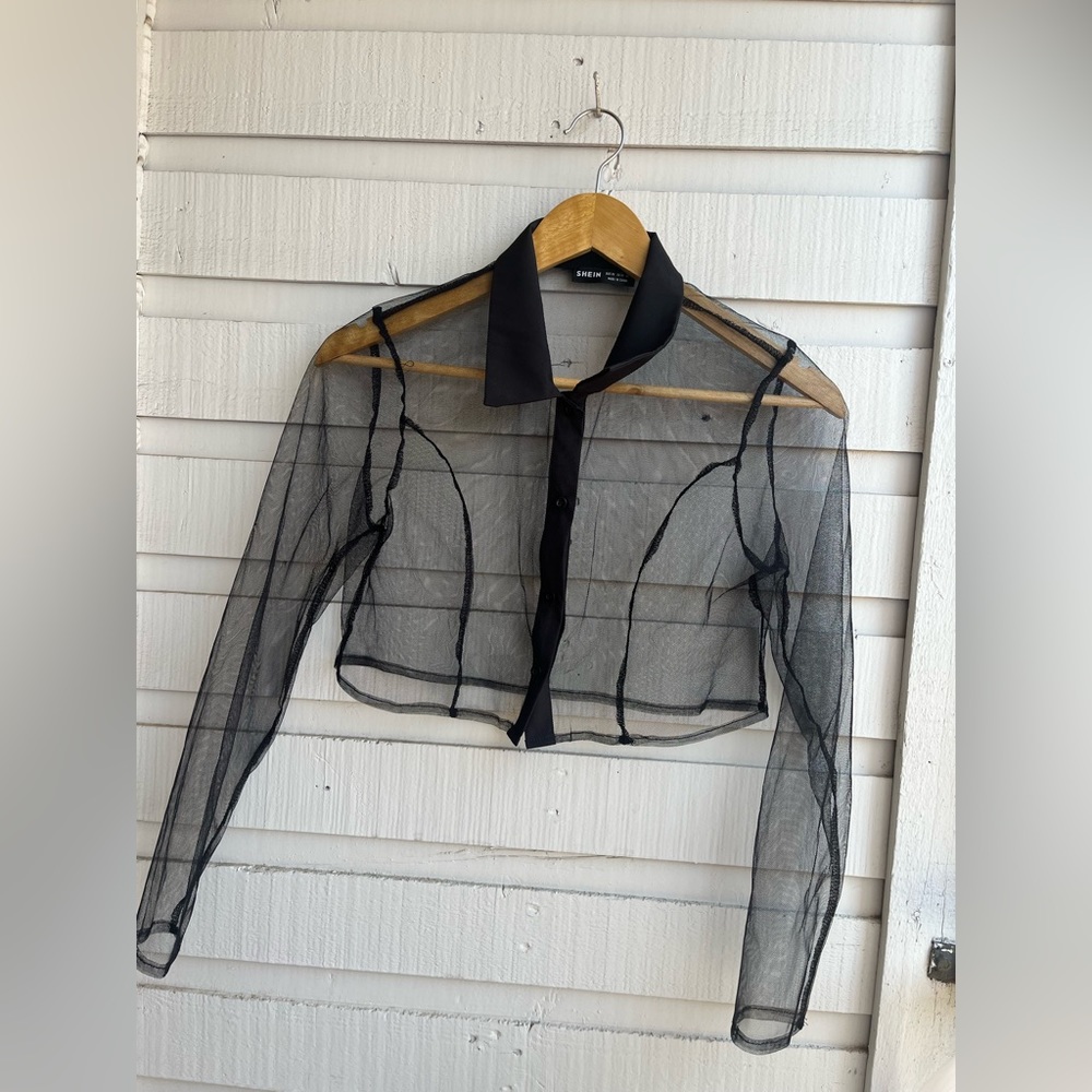 Mesh Black Crop top